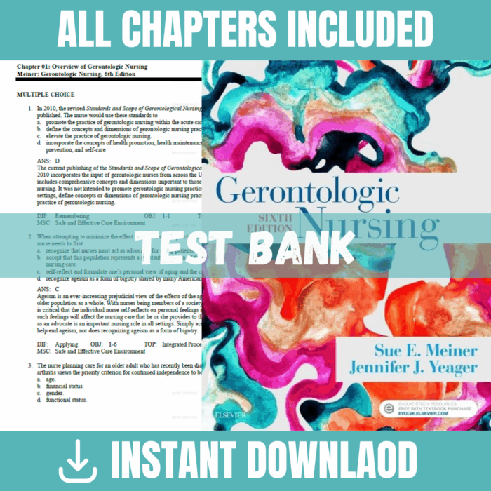 Test Bank - Gerontologic Nursing, 6th Edition (Meredith Wallace Kazer, Kristen L. Mauk, 2019)