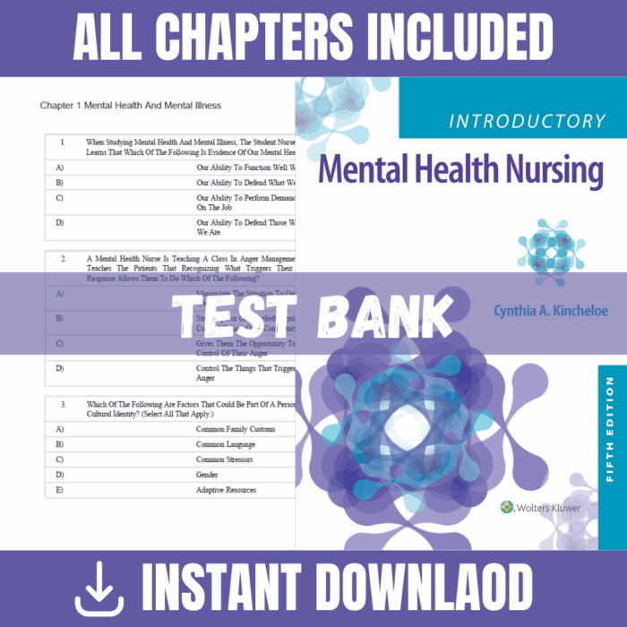 Test Bank - Introductory Mental Health Nursing, 5th Edition (Gwen J. S. McKenzie, 2020)