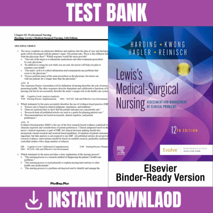 Test bank - Lewis's Medical-Surgical Nursing 12th Edition By (Harding, 2023)