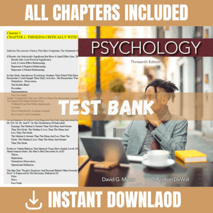 Test Bank - Psychology, 13th Edition (David G. Myers, C. Nathan DeWall, 2019)