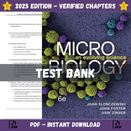 Test Bank – Microbiology-An Evolving Science, 6th Edition (Slonczewski, 2024)
